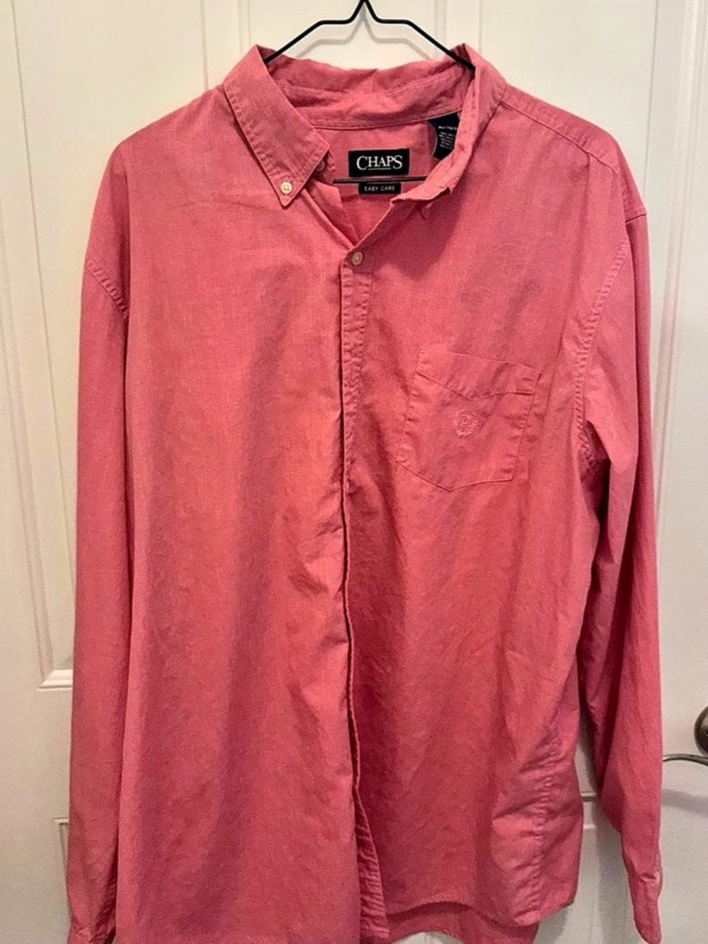 Chaps Men's Cotton Button Down in Pink Size XL
